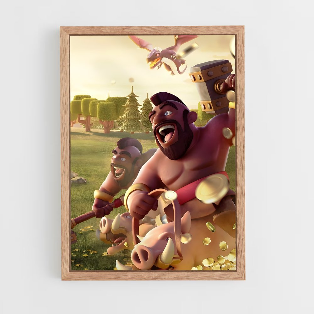 Poster Hog Rider en Action – affiche Clash royale (vue 4)